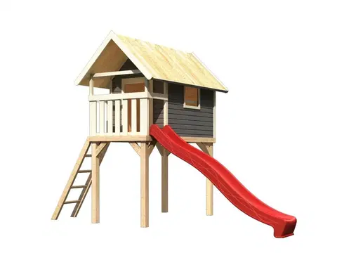 Prolézačky Dětská hrací věž se skluzavkou Dekorhome Červená