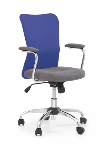 Kancelářské židle HALMAR Studentská židle Nady šedá/modrá