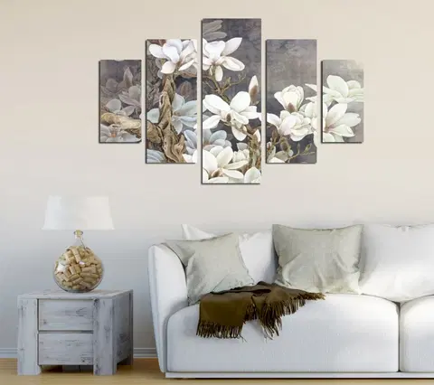 Obrazy Hanah Home Vícedílný obraz Magnolie 92 x 56 cm