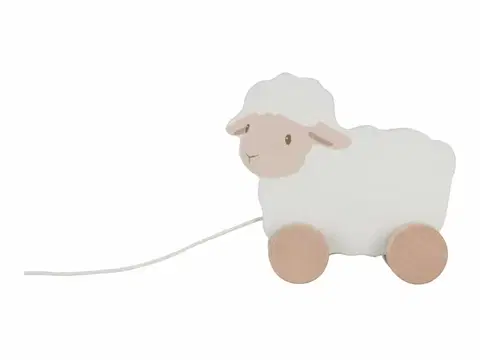 Hračky LITTLE DUTCH - Tahací ovečka dřevěná Farma