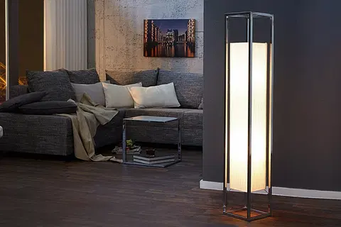 Designové a luxusní stojící lampy Estila Luxusní designová stojací lampa Agapune 120 cm bílá