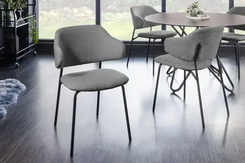 Židle Jídelní židle 2 ks CHRYSAOR Dekorhome Černá / šedá