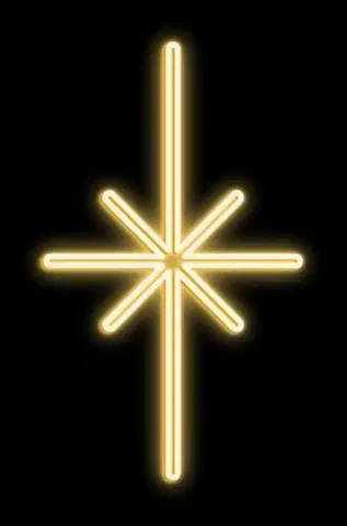 LED venkovní PROFI motivy DecoLED LED světelný motiv hvězda polaris, závěsná,53 x 90 cm, teple bílá