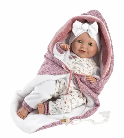 Hračky panenky LLORENS - 74040 NEW BORN - mrkací panenka se zvuky a měkkým látkovým tělem