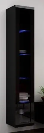 Regály a poličky HALMAR Závěsná vitrína VIGO WITR 180 cm černá