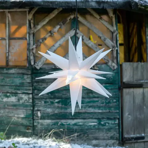 Vánoční osvětlení STERNTALER Hvězda Ganesha 28cípá venkovní v bílé barvě