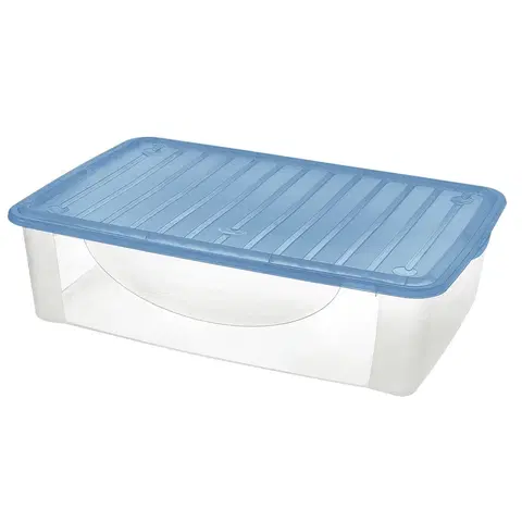 Úložné boxy Tontarelli DODO STOCK-BOX s víkem 27L transparent/světle modrá