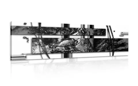 Černobílé obrazy Obraz luxusní abstrakce v černobílém provedení
