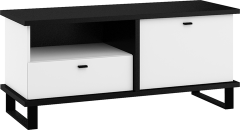 TV stolky Televizní stolek ORSOLA 1D1S, černá/bílá
