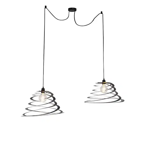 Zavesna svitidla Designová závěsná lampa 2-světla se spirálovým stínidlem 50 cm - Scroll