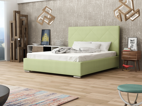 Postele Čalouněná postel DANGELO 5 160x200 cm, zelená látka