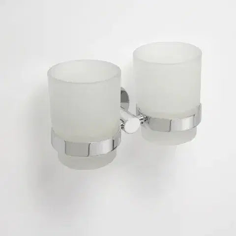 Koupelnový nábytek Sapho X-ROUND dvojitý držák skleniček chrom 104110022