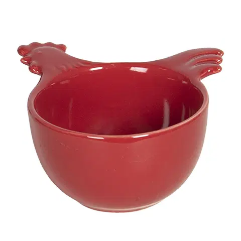 Mísy a misky Červená keramická miska s kohoutkem - 11*11*6 cm Clayre & Eef 6CE1145