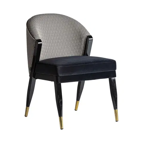 Luxusní a designová křesla a fotely Estila Art-deco židle Ampelio černá se sametovým potahem