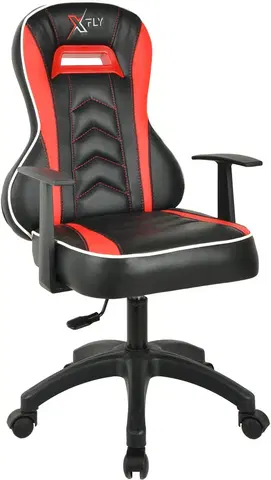 Kancelářské židle a křesla Kancelářské herní křeslo XFLY červené černé