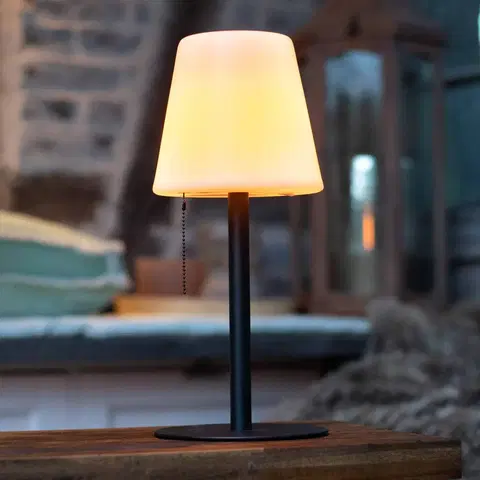 Venkovní dekorativní svítidla JUST LIGHT. LED stolní lampa Keno, hrot tahový vypínač baterie