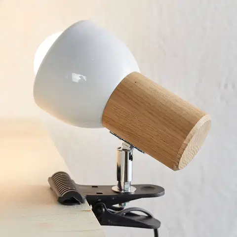 Stolní lampy a lampičky s klipem Spot-Light Malá svítilna s klipem Clampspots dubové dřevo