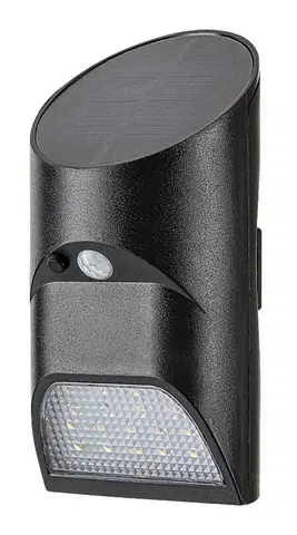 LED venkovní nástěnná svítidla Rabalux venkovní solární svítidlo Sepik LED 3,6W černá IP44 77013