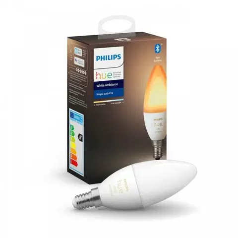 LED žárovky PHILIPS HUE Hue White Ambiance Bluetooth LED žárovka E14 8718699726294 6W 470lm 2200-6500K