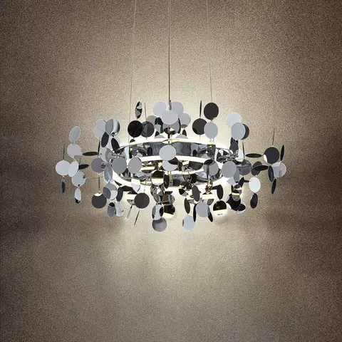 Závěsná světla Lucande Lucande Glimmo LED závěsné světlo, chrom