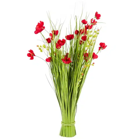 Květiny Vazba umělých lučních květin 80 cm, červená