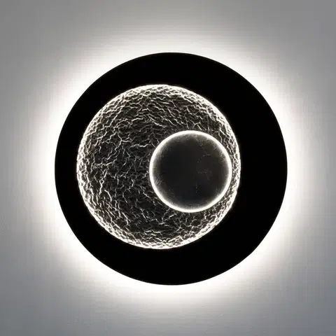 Nástěnná svítidla Holländer Nástěnné svítidlo Urano LED, hnědočernostříbrná, Ø 85 cm, železo
