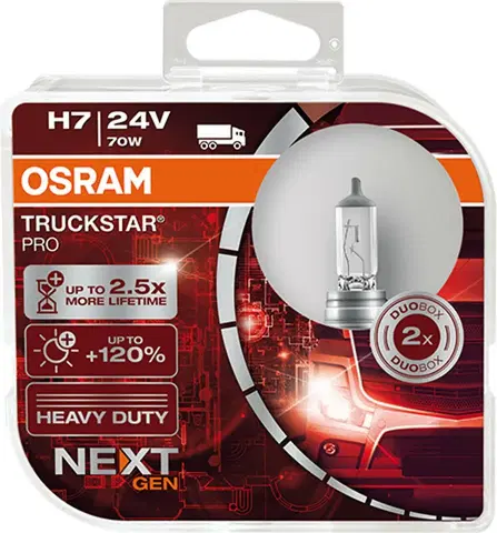 Autožárovky OSRAM H7 24V 70W PX26d TRUCKSTAR PRO NEXT GEN +120% více světla 2ks 64215TSP-HCB