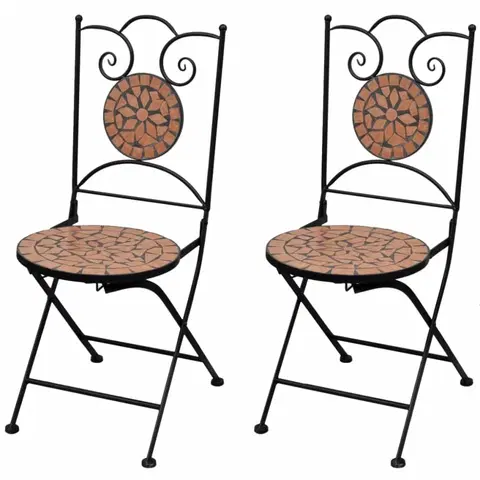 Zahradní křesla a židle Zahradní skládací židle 2 ks Cihlová