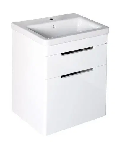 Koupelnový nábytek SAPHO ELLA umyvadlová skříňka 46,5x65x38,5cm s umyvadlem CITY, 2x zásuvka, bílá (70052) EL052-3030-01