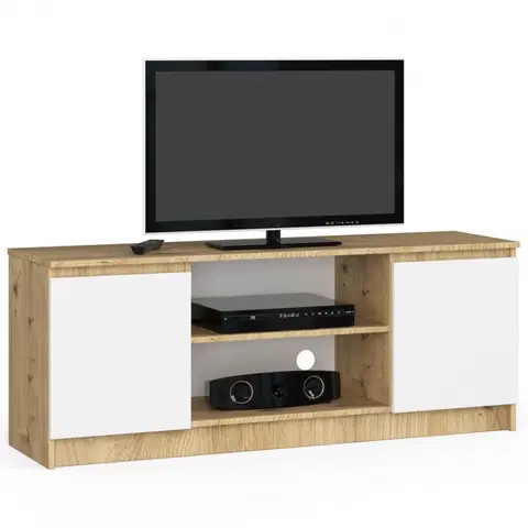 TV stolky Ak furniture TV stolek Beron 140 cm dub artisan/bílý