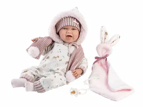 Hračky panenky LLORENS - 74030 NEW BORN - realistická panenka miminko se zvuky a měkkým látkovým tělem - 42