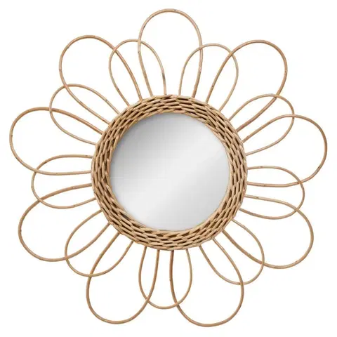Zrcadla DekorStyle Proutěné zrcadlo Květ 38 cm hnědý