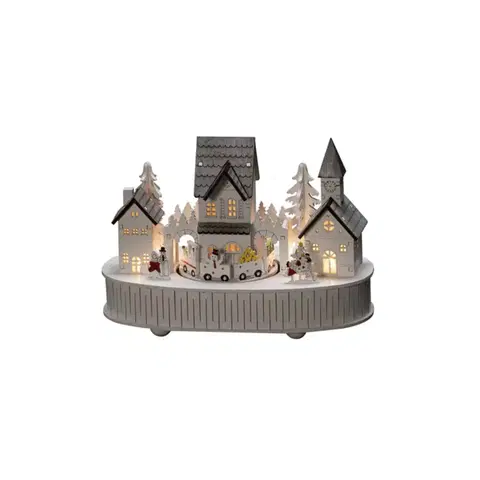 Svícny Konstsmide Christmas LED světelný oblouk dům a kostel, baterie