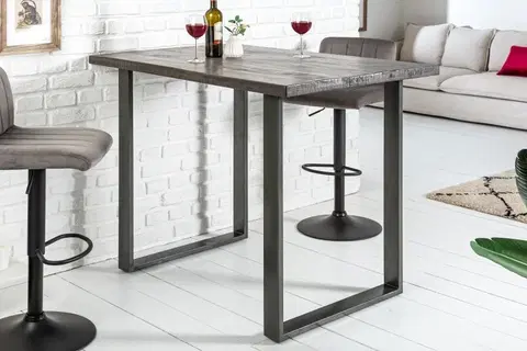 Luxusní barový nábytek Estila Industriální barový stůl Steele Craft mango šedý