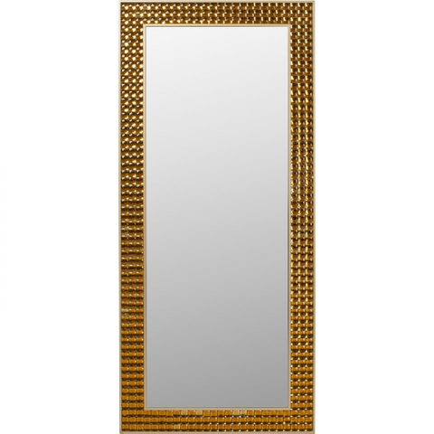 Nástěnná zrcadla KARE Design Nástěnné zrcadlo Crystals - mosazné,  80x180cm
