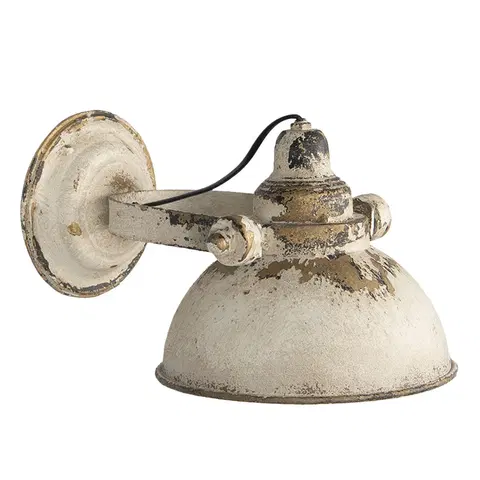 Svítidla Krémová vintage nástěnná lampa s patinou Filly - 30*21*18 cm Clayre & Eef 6LMP676