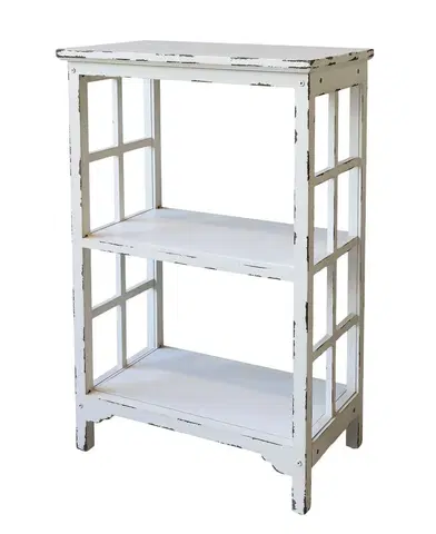 Regály a poličky Krémový antik dřevěný policový odkládací stolek Table Shelf - 60*35*90 cm Chic Antique 40045219