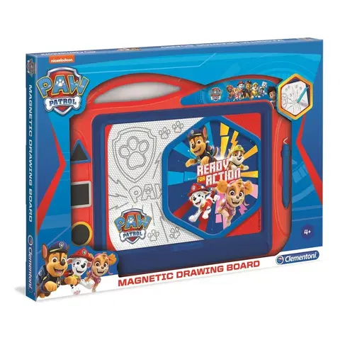 Dřevěné hračky Clementoni Magnetická kreslící tabulka Tlapková patrola, 34 x 47 x 3,5 cm