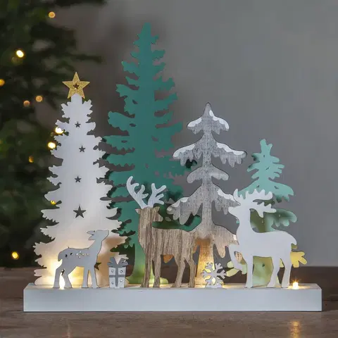 Vánoční vnitřní dekorace STAR TRADING LED dekorační světlo Reinbek srnci v lese
