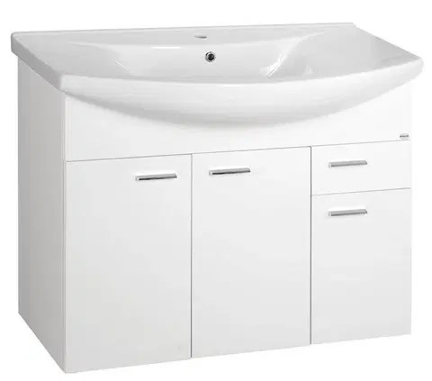 Koupelnový nábytek AQUALINE ZOJA umyvadlová skříňka 93x74x34cm, bílá 51094A