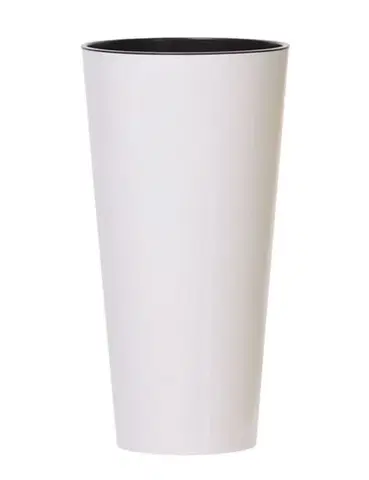 Květináče a truhlíky Prosperplast Květináč Tubus Slimmer bílý lesklý, varianta + vklad 30 cm