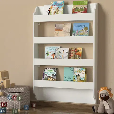 Dětský nábytek Kalune Design Dětská nástěnná knihovna Montessori II bílá
