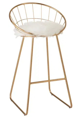 Barové židle Zlatá kovová barová stolička Charlotte gold  - 52*51*100cm J-Line by Jolipa 96158