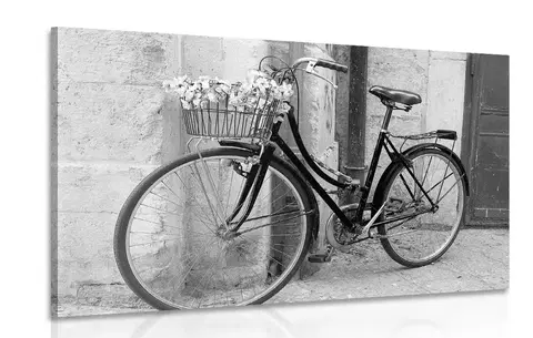 Černobílé obrazy Obraz rustikální kolo v černobílém provedení