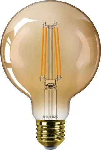 LED žárovky Philips LED filament žárovka E27 G95 3,1W (25W) 250lm 1800K nestmívatelná, jantarová