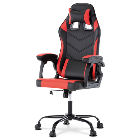 Kancelářské židle Herní křeslo CULRATA, červená a černá ekokůže