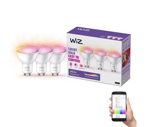 Žárovky WiZ SADA 3x LED RGBW Stmívatelná žárovka GU10/4,7W/230V 2200-6500K CRI 90 Wi-Fi -WiZ 