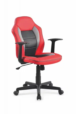 Dětské pokoje HALMAR Dětská otočná židle Moro červená/černá