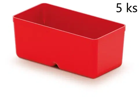 Zahradní nářadí Prosperplast Sada úložných boxů 5 ks UNITEX 11 x 5,5 x 13,2 cm červená