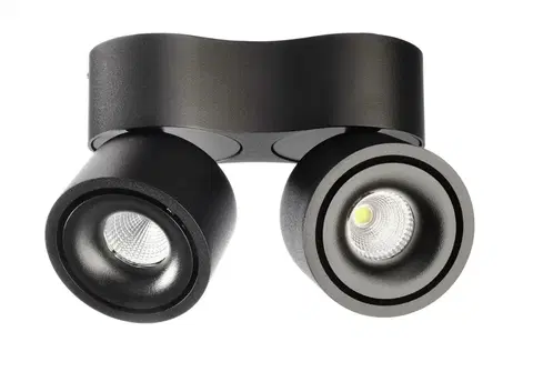 LED bodová svítidla Light Impressions Deko-Light stropní přisazené svítidlo, Uni II Mini Double, Tilt, 21 W, DIM, 2700 K, 220-240V 1240 lm 160 mm černá 348236